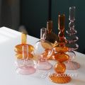 Γάμος Διακόσμηση Pink Color Glass Candle Holder